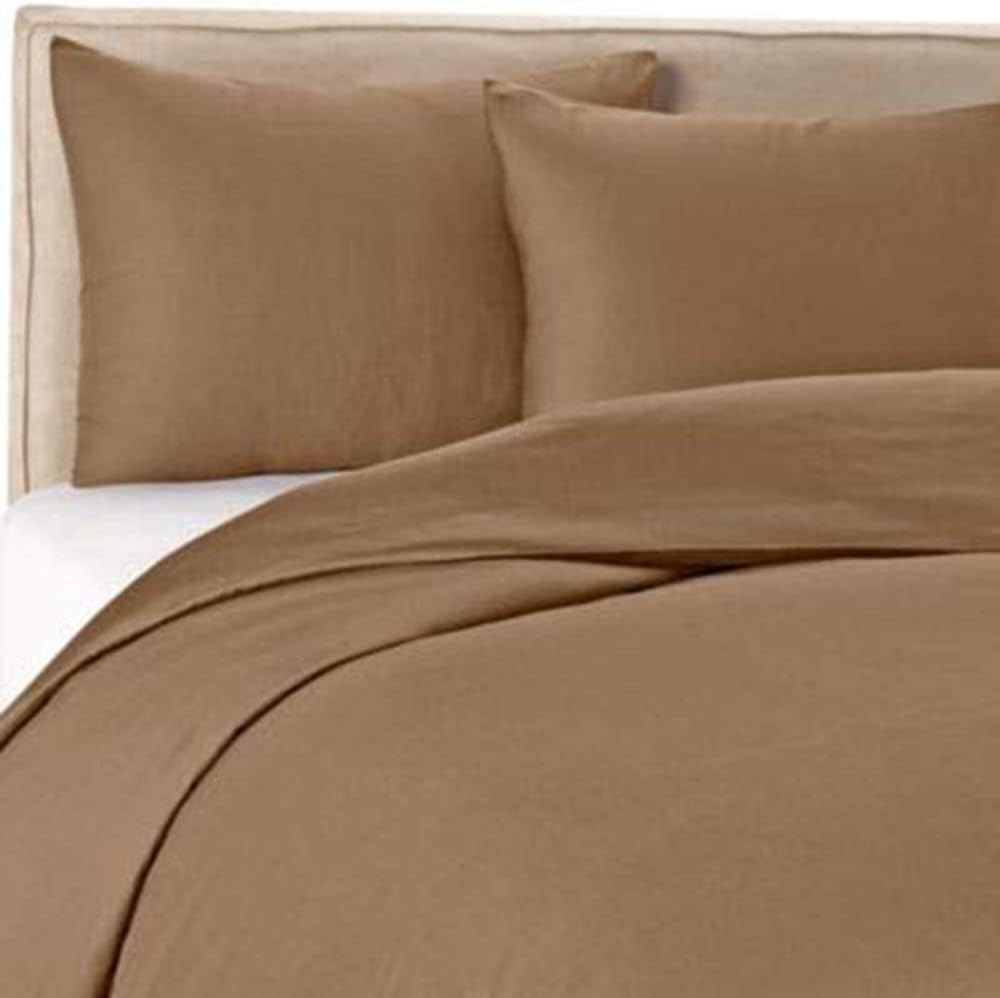 Wamsutta Twin Duvet Cover Set - Canvas/Caramel