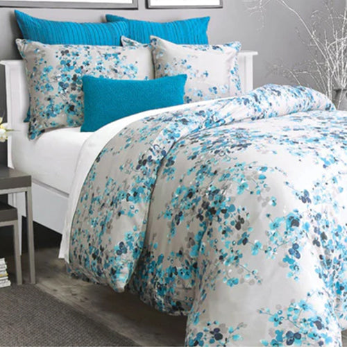 Alamode Home Hycroft Double Queen Mini Set Sateen Gray/Blue