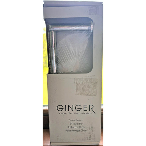 Ginger Sine Collection 8” Polished Chrome Single Towel Bar