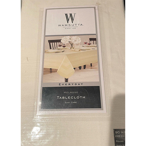 Wamsutta Tablecloth Everyday Melrose 90in Round -Vanilla