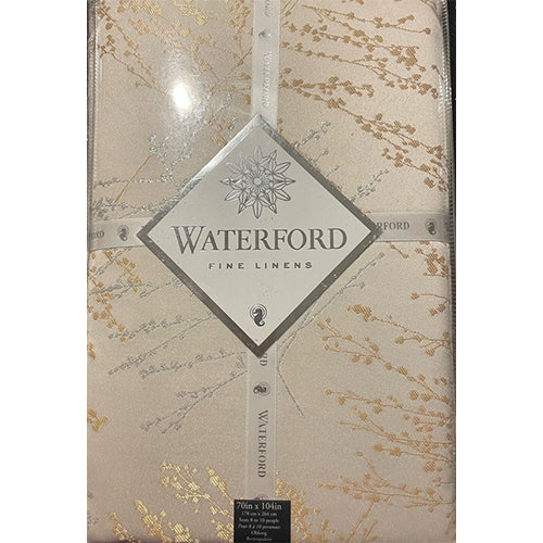 Waterford Fine Linens Tablecloth Timber Gold/Silver 70in x 104 in Oblong