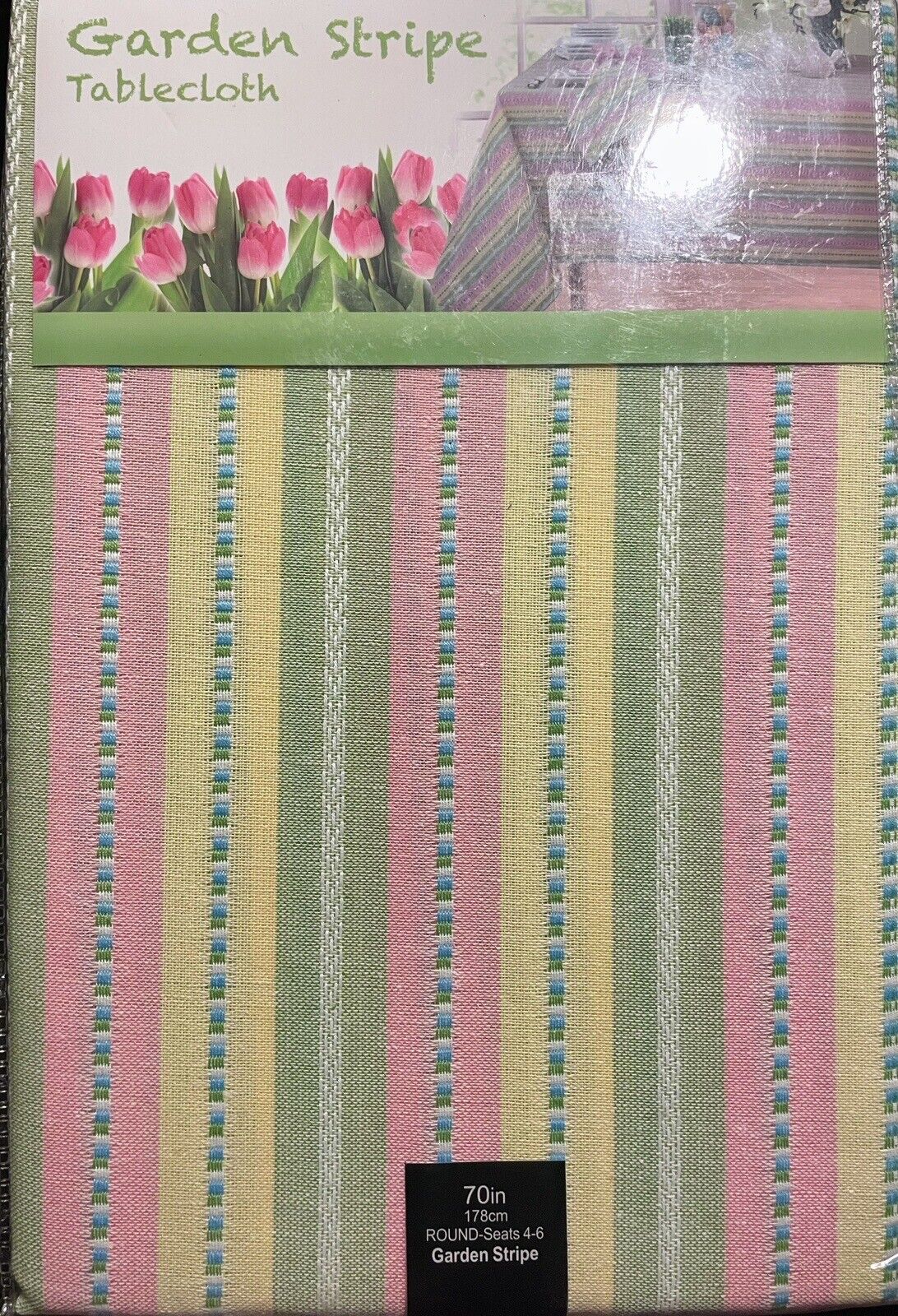 Colordrift Garden Stripe 70in Round Tablecloth