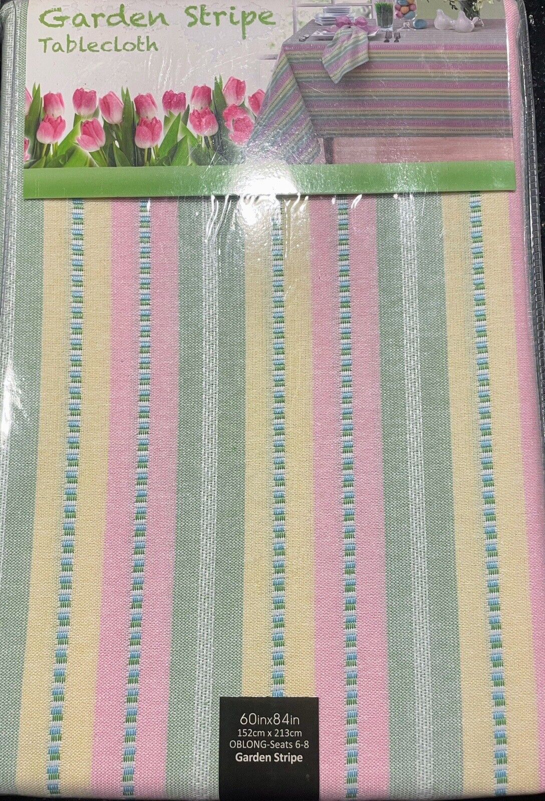 Colordrift Garden Stripe 60in x 84in Tablecloth