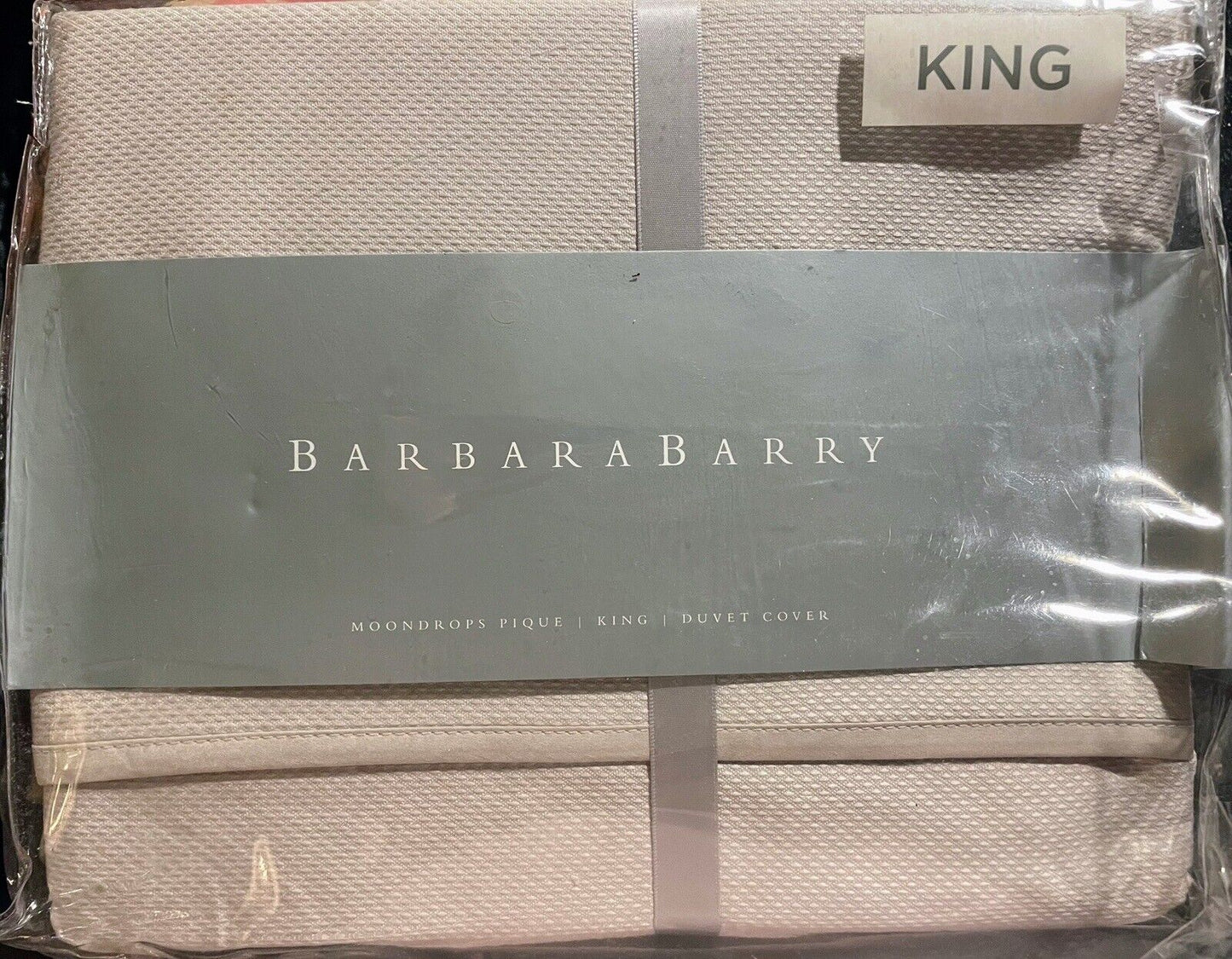 Barbara Barry Moondrops Pique King Duvet Cover - Dove