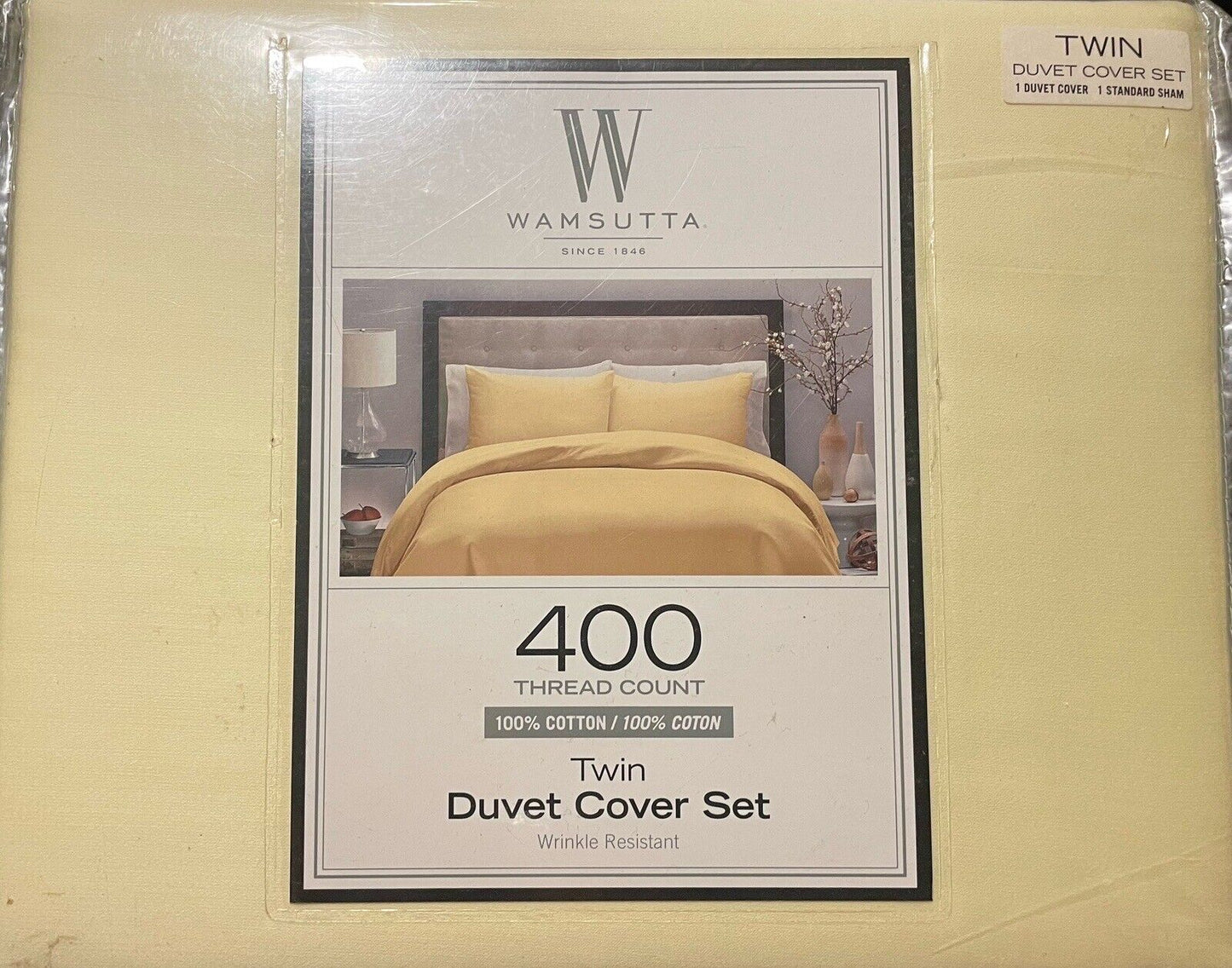 Wamsutta Twin Duvet Cover Set - Butter/Yellow