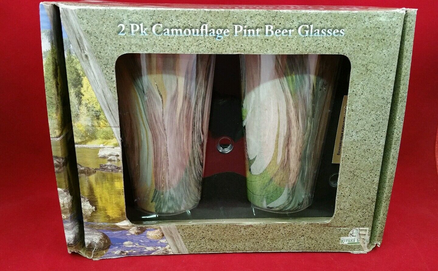 Rivers Edge 2 pack Camouflage Beer Glasses