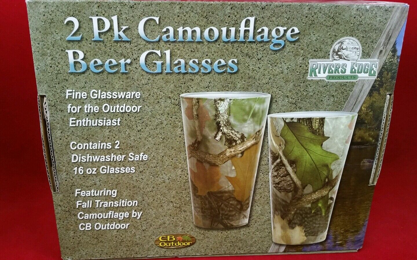 Rivers Edge 2 pack Camouflage Beer Glasses