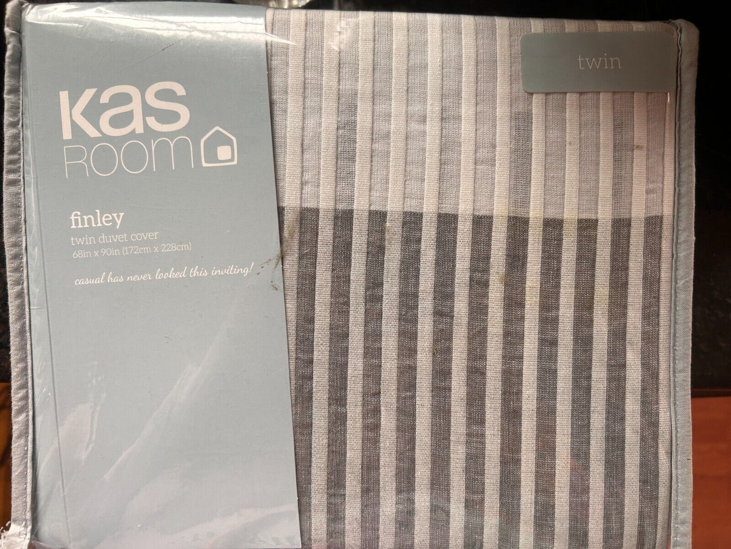 KAS Room Finley Twin Duvet Cover - Grey