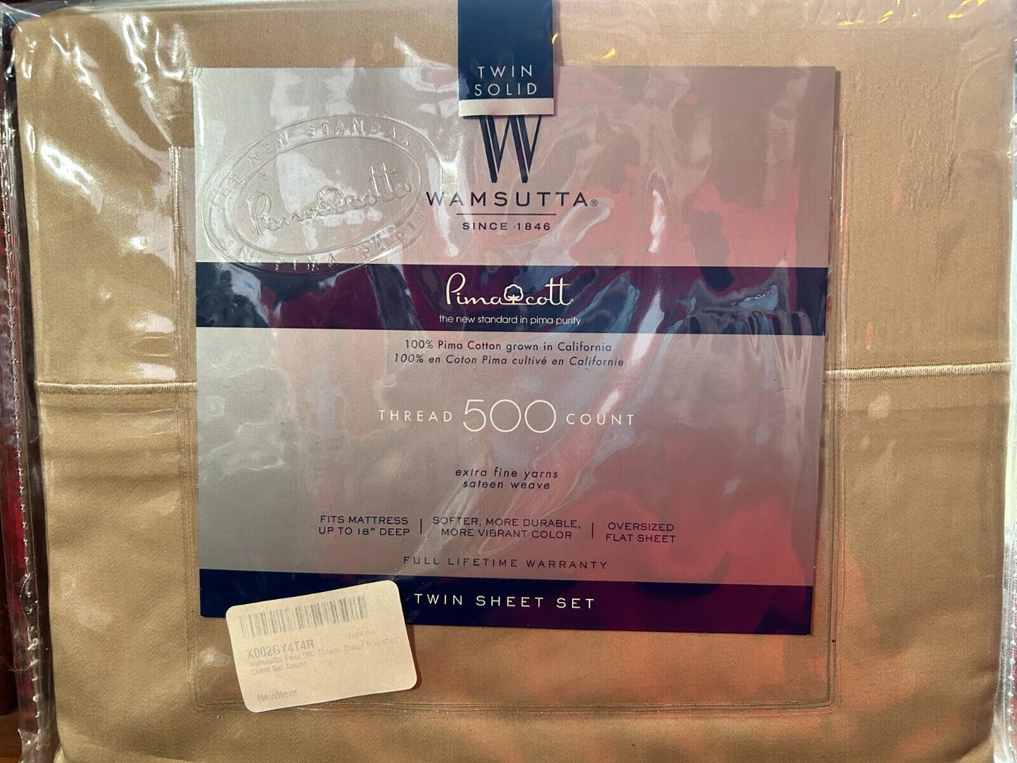 Taupe Wamsutta Twin Solid 3-Piece Sheet Set