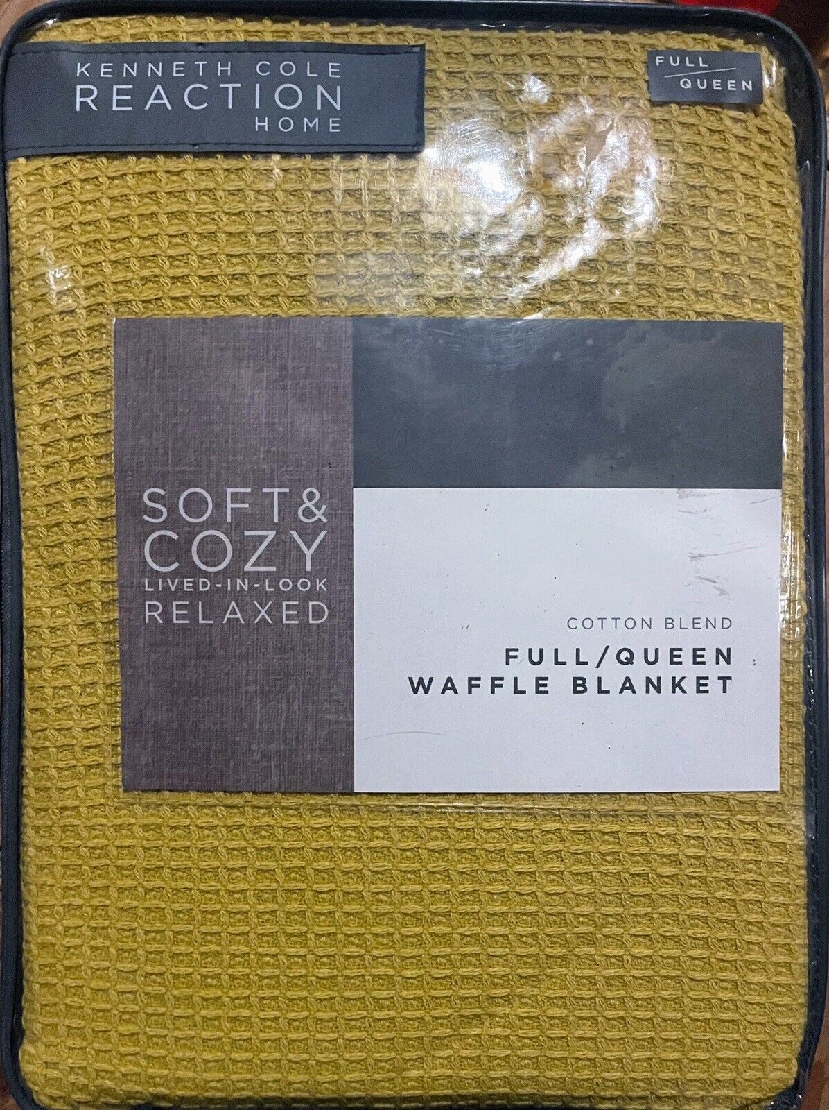 Kenneth Cole Reaction Home Full/Queen Soft & Cozy Waffle Blanket - Mustard