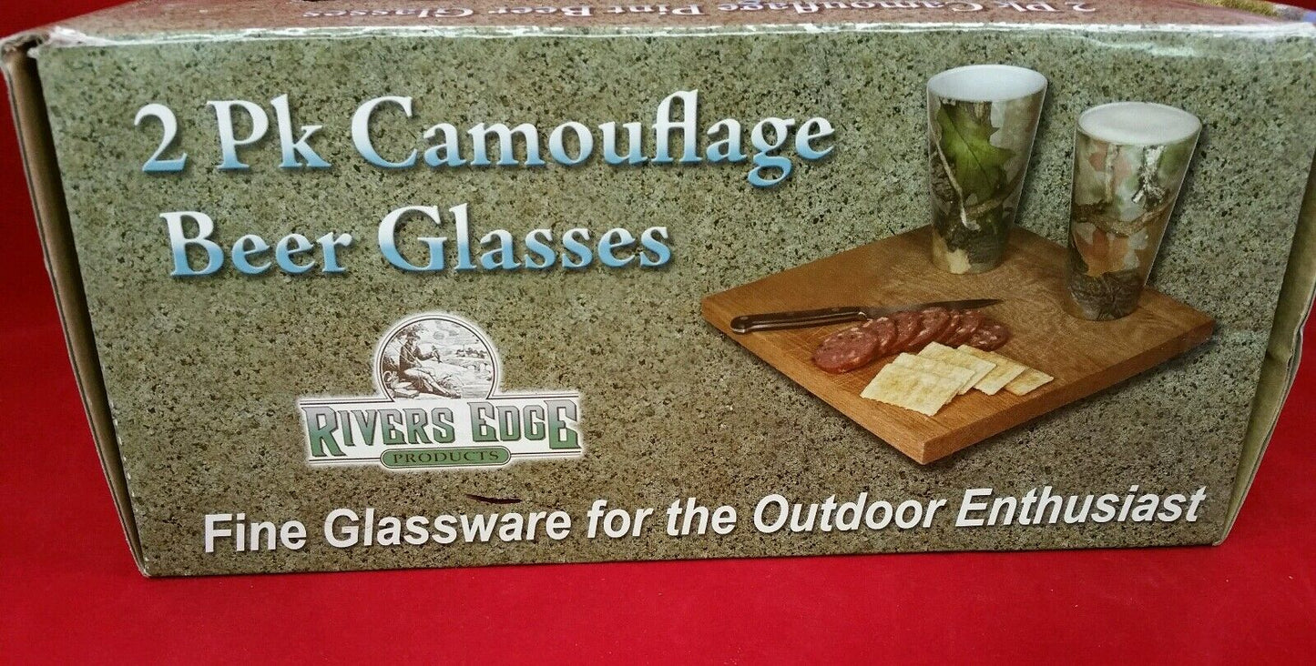 Rivers Edge 2 pack Camouflage Beer Glasses