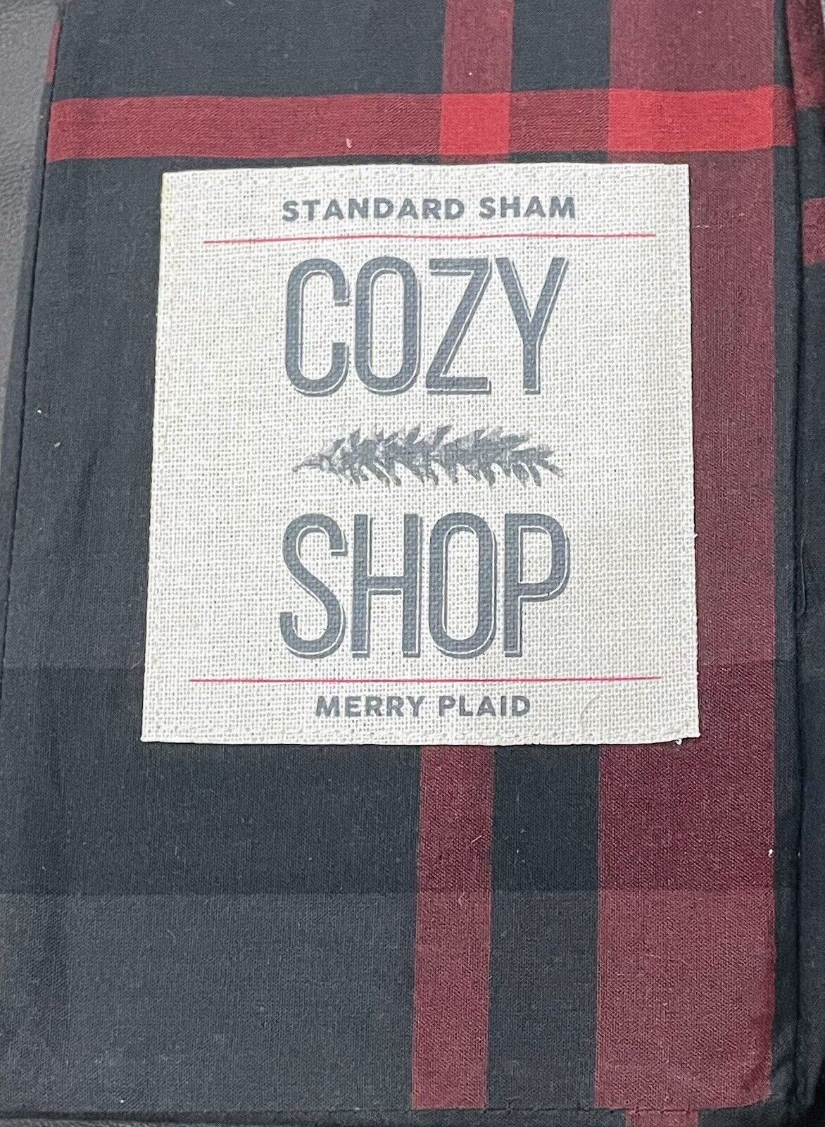 Cozy Shop Merry Plaid Standard Pillow Sham - Red/Black