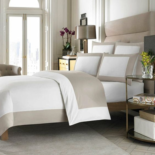 Wamsutta Duvet Cover Full/Queen Reversible - White/Taupe