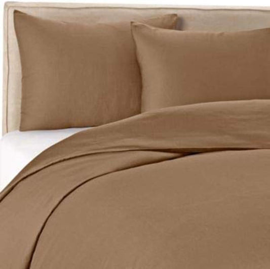 Wamsutta Twin Duvet Cover Set - Canvas/Caramel