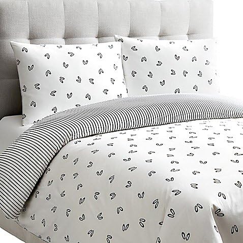Dance Reversible Twin Duvet Cover Set - White Black Ballet Slippers
