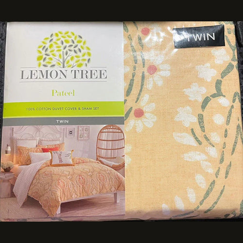 Lemon Tree Patel Twin Duvet Cover - Yellow