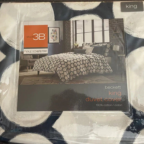 Studio 3B by Kyle Schuneman Beckett Teal Geometric King Duvet Cover