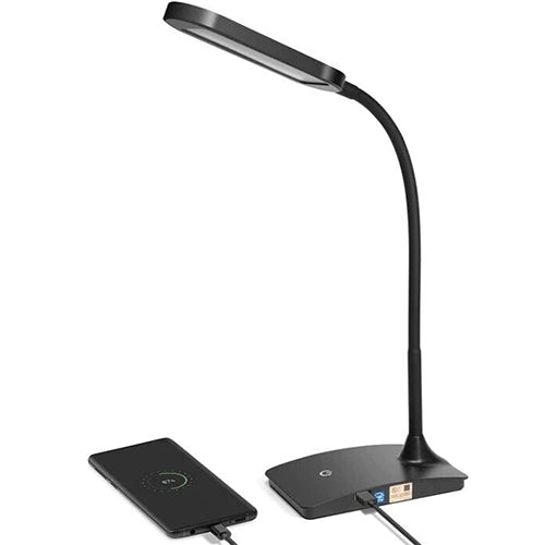 TW Lighting IVY LED Desk Lamp with USB Port, Black