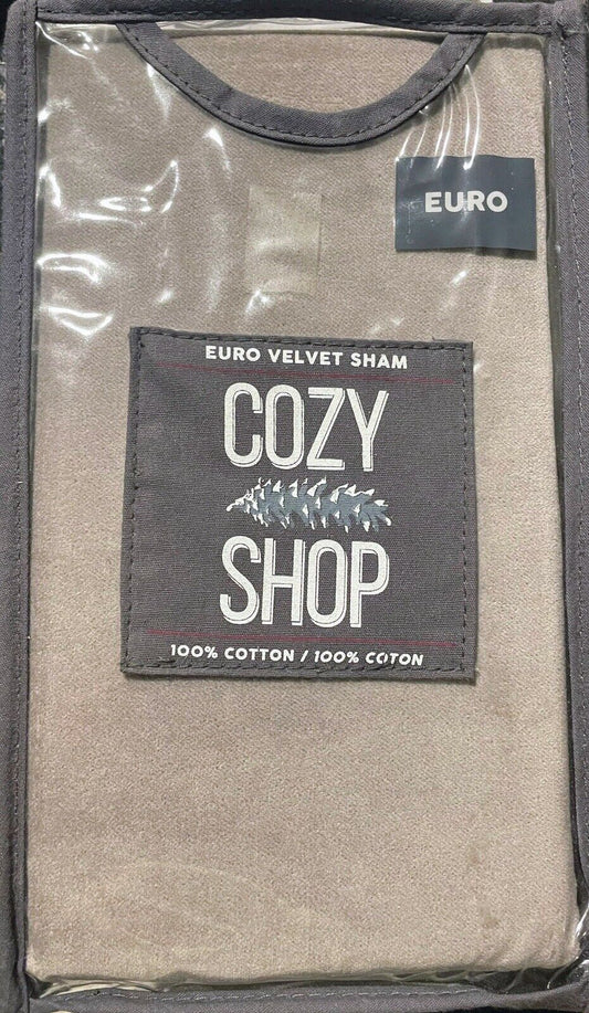 Cozy Shop European Velvet Sham - Grey