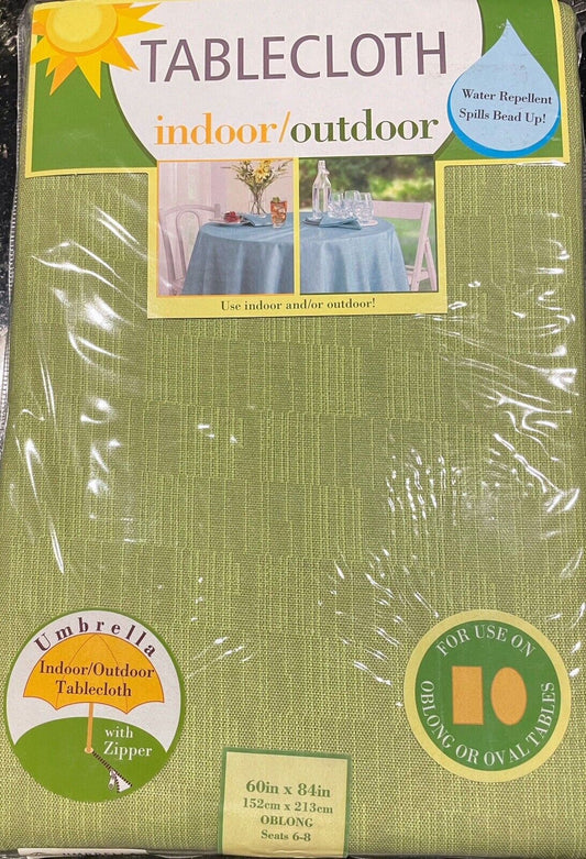 Arlee Home Fashions Indoor/Outdoor Umbrella Tablecloth 60in x 84in - Fern
