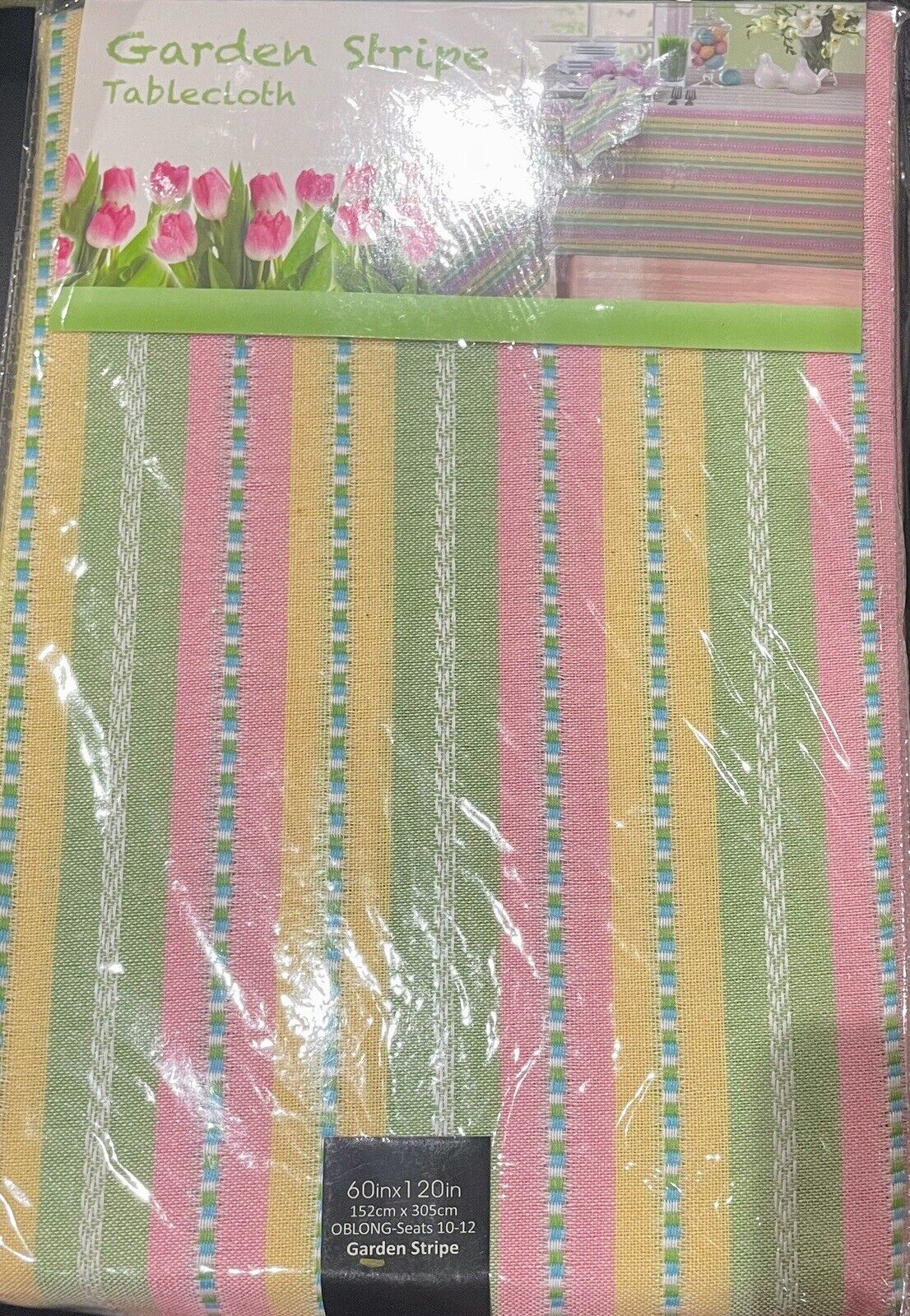Colordrift Garden Stripe 60in X 120in Tablecloth