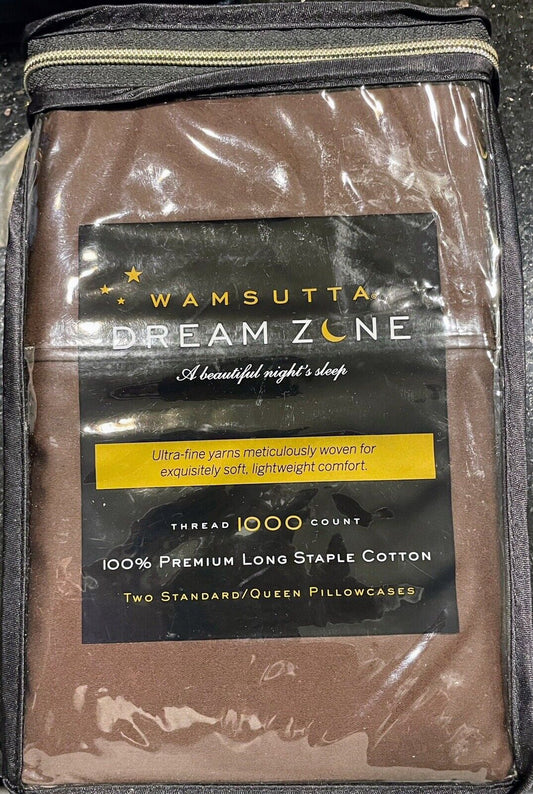Wamsutta Dream Zone Set of 2 Standard/Queen Pillowcases - Chocolate
