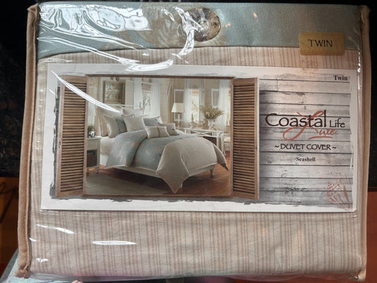 Coastal Life Luxe Twin Duvet Cover - Seashell