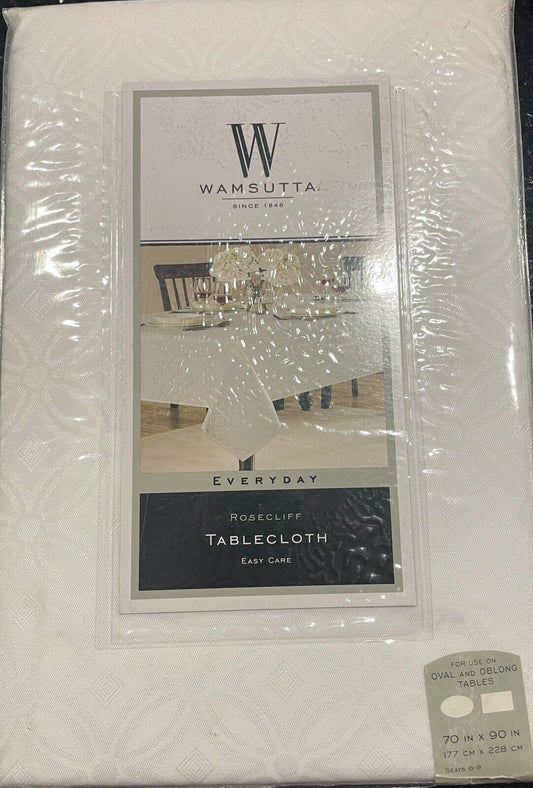 Wamsutta Everyday Rosecliff Tablecloth 70in x 90in - White
